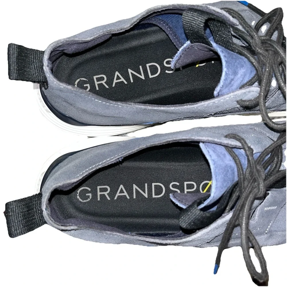 Cole Haan‎ Grandsport Shoes Men's 13 M Blue Suede Oxford Sneakers Casual Preppy